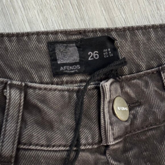 NWT Afends - Shelby - Women's Organic Cotton Wide Leg Brown Denim Jeans - 26x28 - Picture 5 of 16